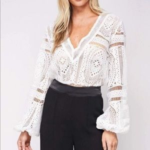 NWT!Gorgeous white body suit.